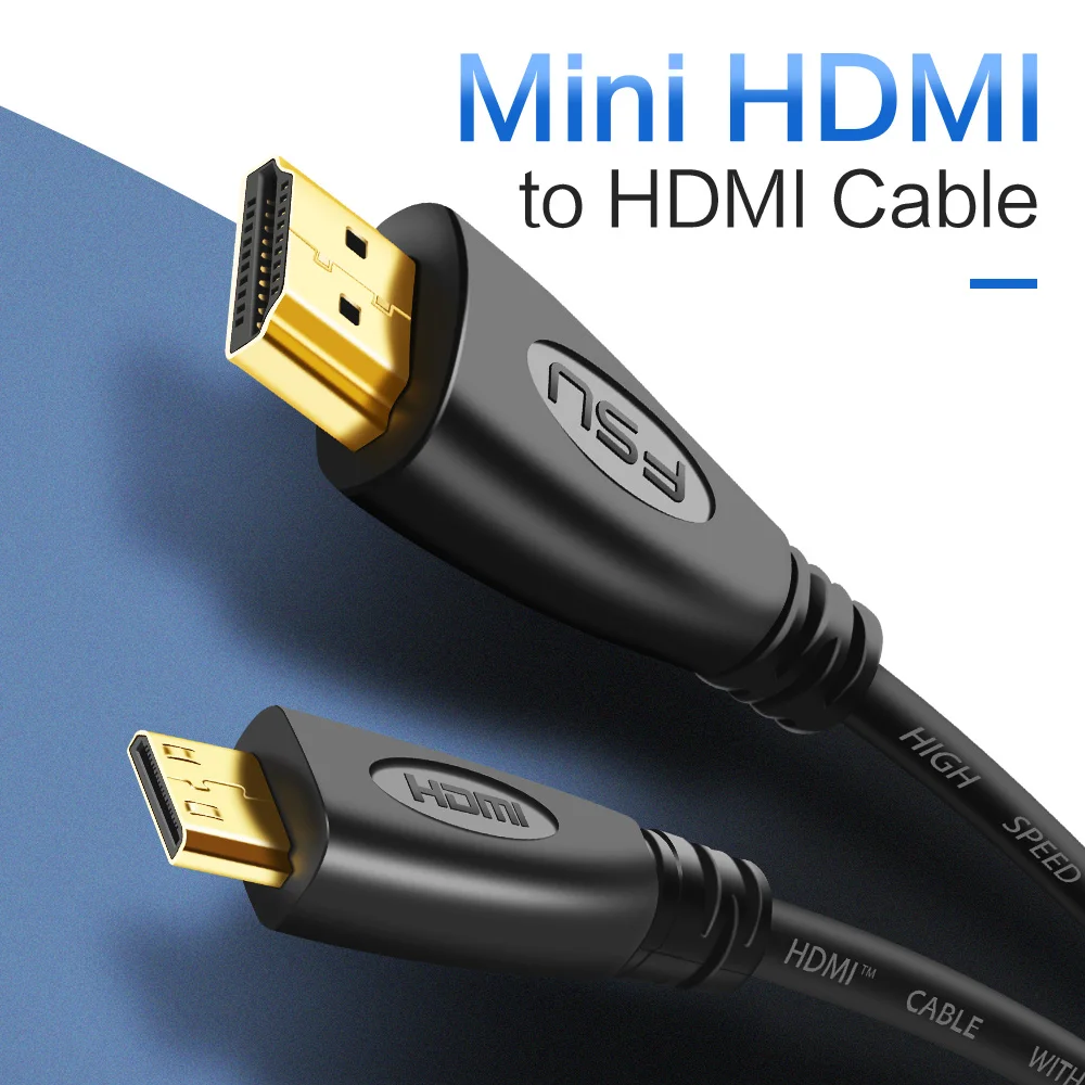 1 м, 1,5 м, 2 м, 3M высокоскоростной позолоченный HDMI к MINI HDMI штекер Male-Male HDMI кабель 1,4 Версия 1080p 3D для планшетов DVD