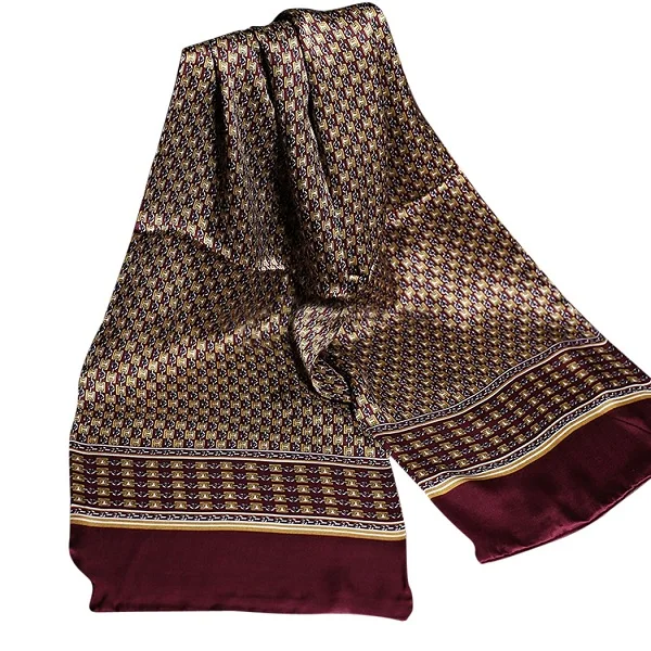 Роскошный шелковый шарф для мужчин, деловой Повседневный Королевский платок с принтом пейсли, винтажный английский жаккардовый шарф, кашне - Цвет: Wine Red