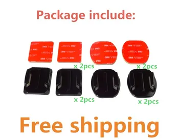 

2 pcs Flat Mounts + 2pcs Curved Mounts + 3M Stickers Helmet Mount Holder Adapter for Gopro Hero 4 3+ 3 2 SJCAM