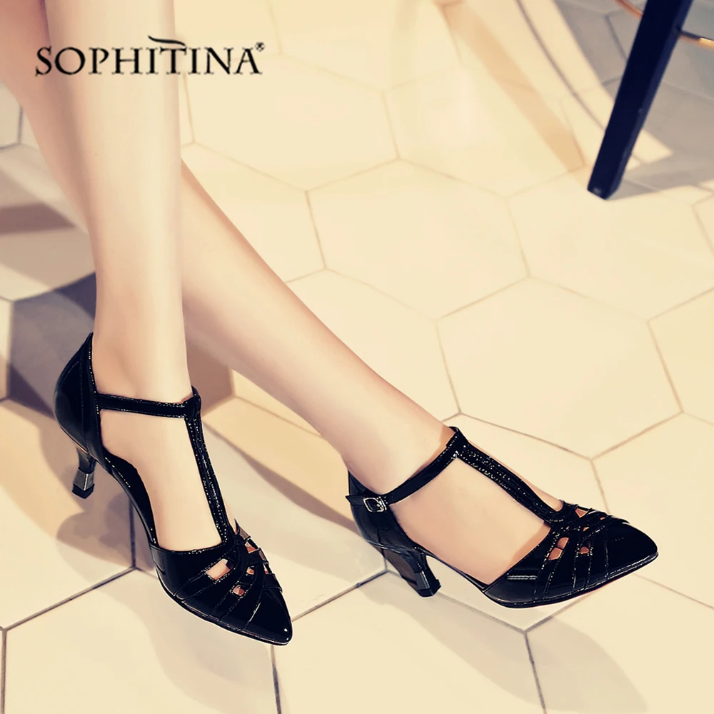 SOPHITINA/удобные босоножки Модные туфли с пряжкой на ремешке и закрытой пяткой