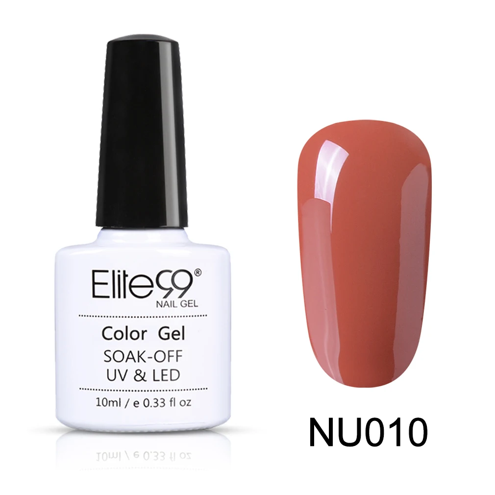 Elite99 10 мл телесный цвет Гель-лак дизайн ногтей маникюр замочить от полу Perment эмаль УФ-гель для ногтей лак - Цвет: NU010