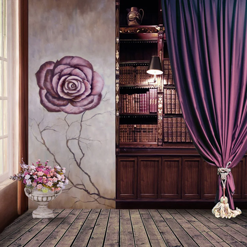 Printed Vinyl Wedding Studio Decor 150x200cm Backgrounds Lighting Indoor Purple Curtain Wood Floor Wedding Books Shelf Backdrops Backdrop Prices Shelf Moldshelf Wobbler Aliexpress