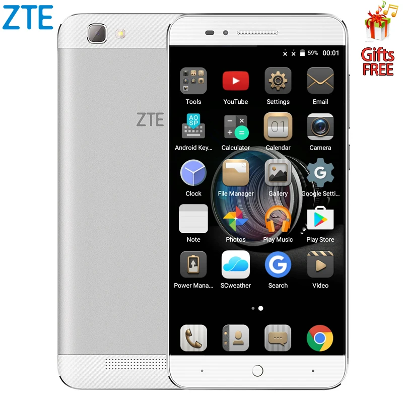 zte BA610T мобильный телефон MTK6735P четырехъядерный Android смартфон 2 Гб ОЗУ 8 Гб ПЗУ 8,0 МП 4000 мАч две sim-карты