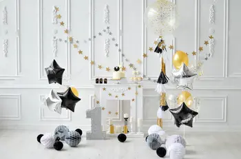 

Decorations star balloon 1st birthday backdrops Vinyl cloth High quality Computer print party photography backgrounds