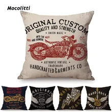 Nórdico Vintage motocicleta casco funda de cojín de estilo letra guitarra Cool Man Punk necesario hogar decorativo cojín para coche o sofá funda