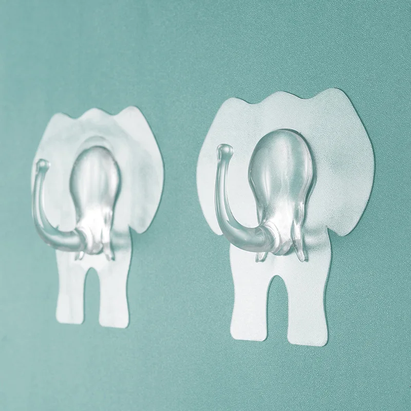 

Transparent Strong Self Adhesive Door Wall Hangers Hooks Elephant Head Animal Hanging Kitchen Magic Bathroom Accessories