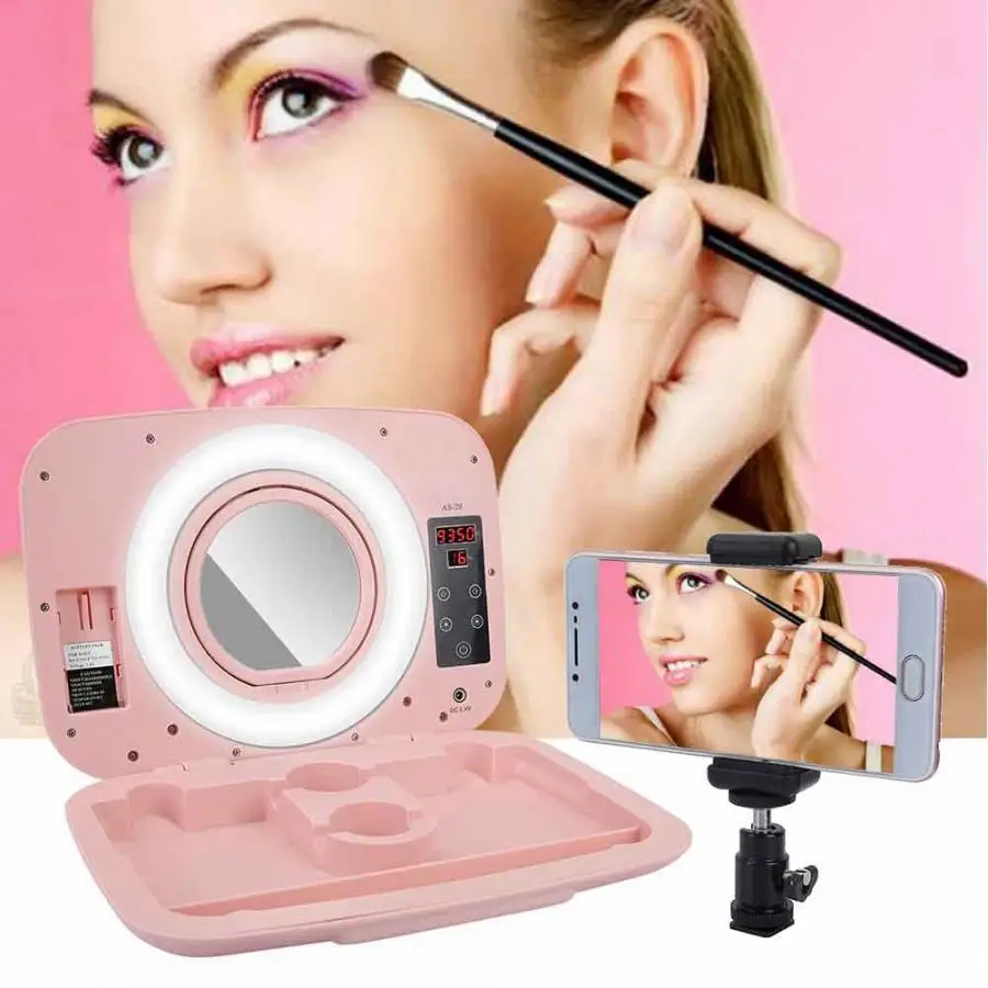 

led ring light Portable 9 Inch Ring LED Beauty Makeup Box Teaching Live Broadcast 2800-9990K Adjustable ring light led