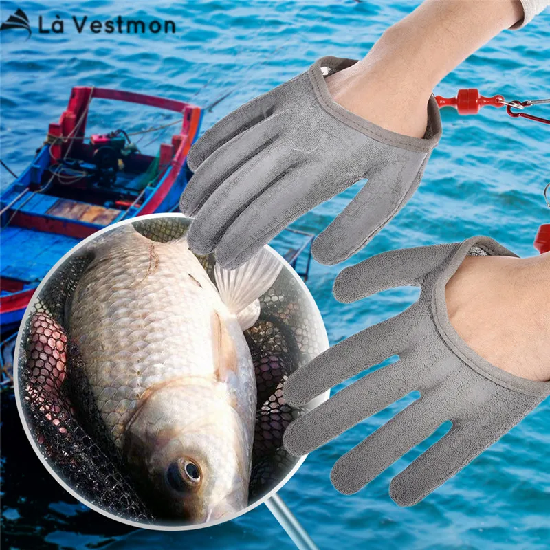 1Pcs Gloves For Fishing Gloves Fish Catching Anti prick Anti slip Half