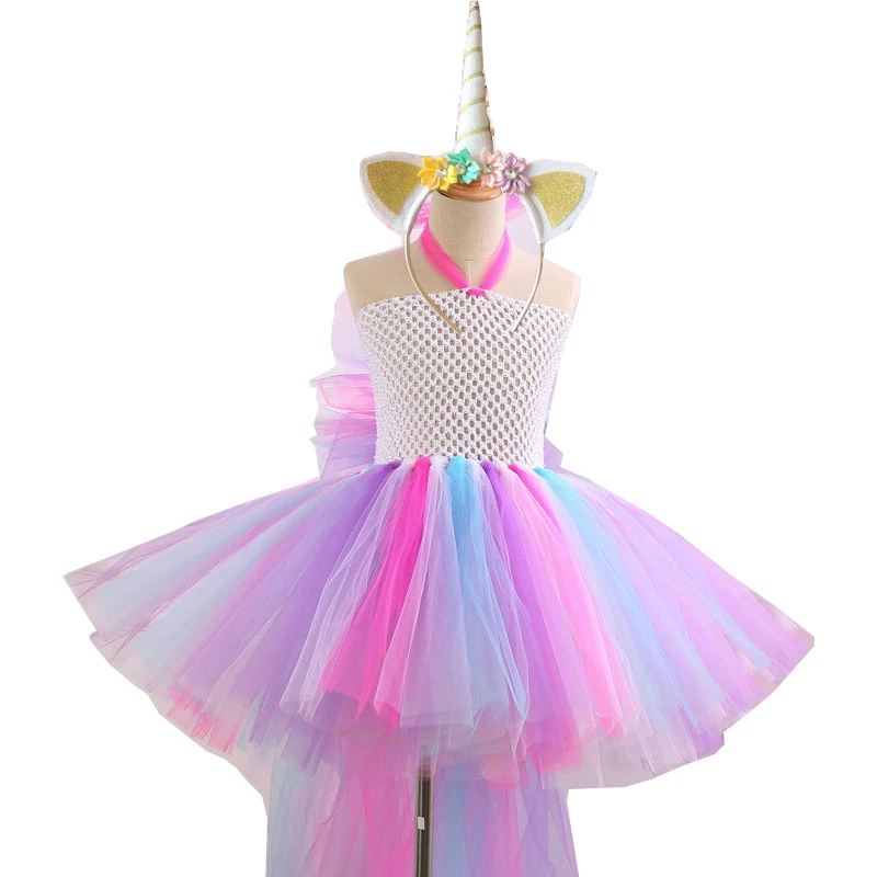 Girls Unicorn Dress Costume Rainbow Tutu Princess Cosplay Birthday Party Dress Children Kids Halloween Carnival Unicorn Clothes Girls Unicorn Dress Costume Rainbow Tutu Princess Cosplay Birthday Party Dress Children Kids Halloween Carnival Unicorn Clothes