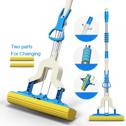 Поглощая формальдегид и губчатая Швабра выдвижной раза с выдавите домашнего пластика хлопковая Швабра для перетаскивания Швабра без ручная стирка - Цвет: Same as picture