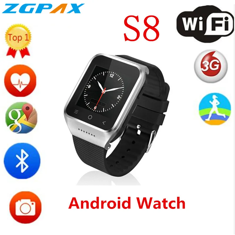 

ZGPAX S8 Smartphone Bluetooth Smart Watch Android 4.4 MTK6572 Dual Core GPS 2.0MP Camera WCDMA WiFi MP3 MP4 Smartwatch PK M26 X6