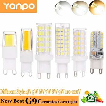 

LED Corn Bulb G9 COB SMD Ceramic 6W 7W 8W 9W Replace Halogen Lamp Light Chandelier Lamparda Lighting AC 110V 220V