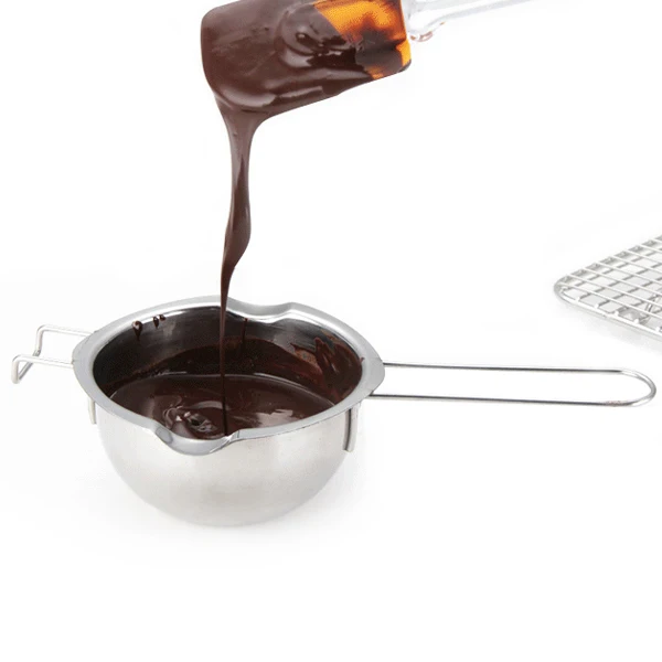 1pc Hook Design Stainless Steel Bowl Butter Chocolate Melting Pot Heating Spoon Pan DC112
