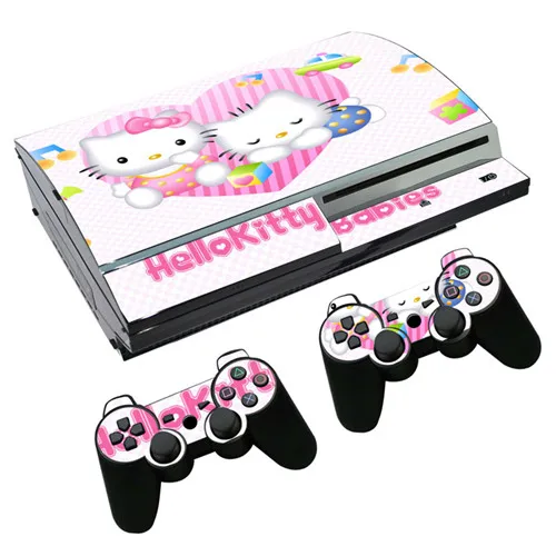 Hello kitty наклейка для PS3 Fat playstation 3 консоль и контроллеры для PS3 Skins Наклейка виниловая пленка - Цвет: 0251