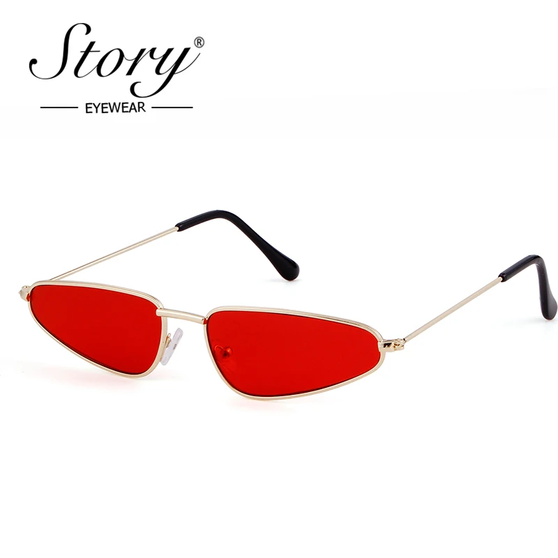 STORY Brand Small Triangle Sunglasses Brand Designer Retro Metal Slim