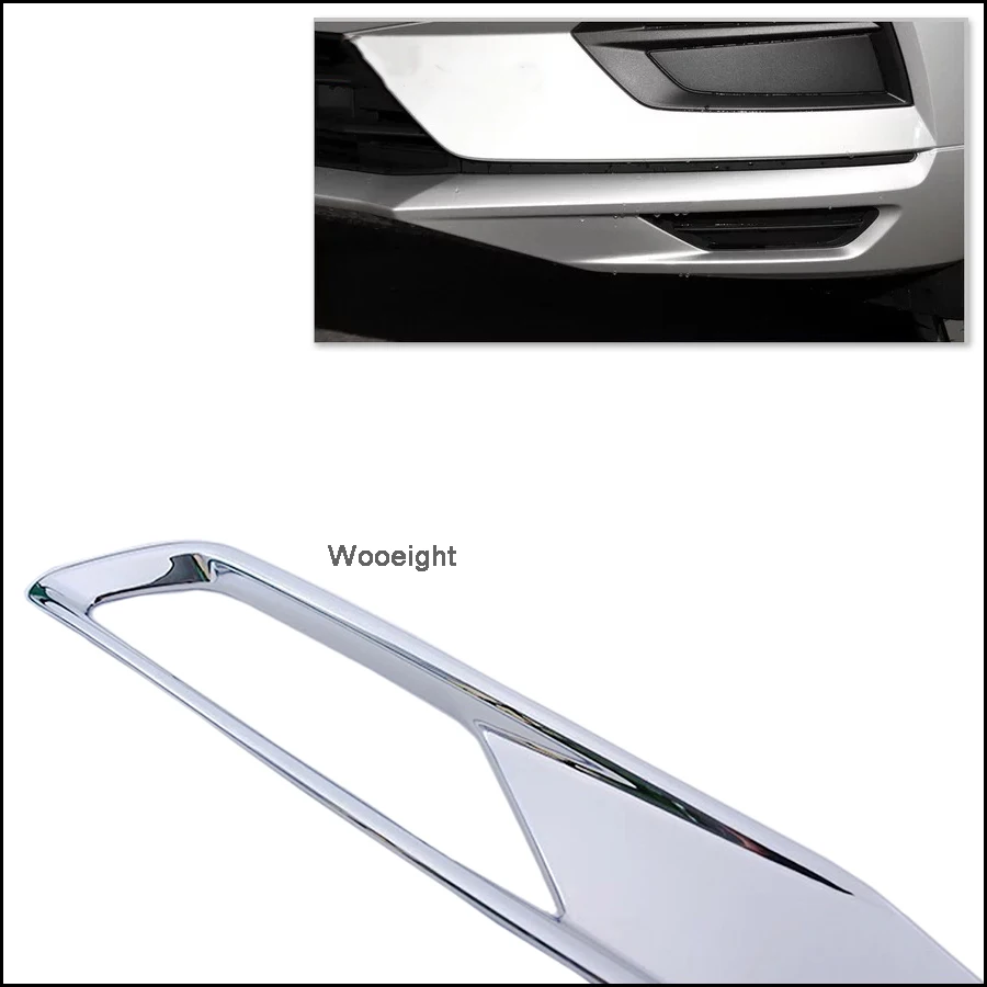 For Volvo XC60 2018 2019 2Pcs ABS Chrome Plated Front Bumper Fog Lamp Fog Light Cover Trim Silver Decoration (4)