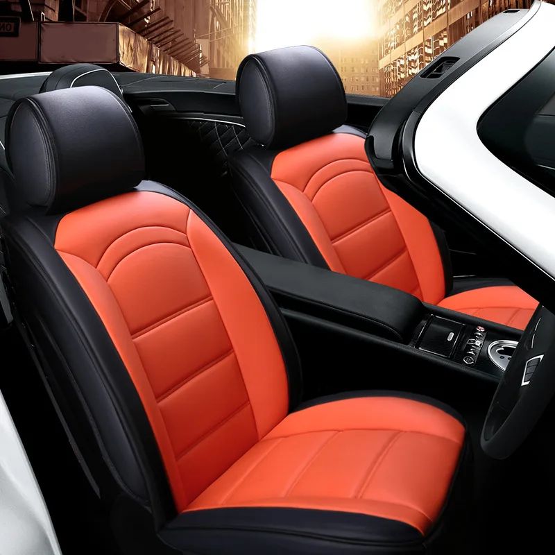 

KKYSYELVA 5-seater GM seat cover PU leather car front and rear seat cushion protector for most market models