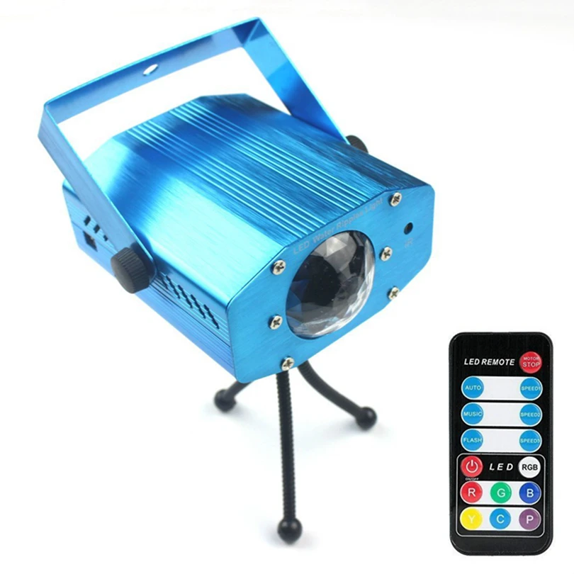 Светодиодный DJ сценический светильник RGB водяная рябь лазерный проектор светильник с дистанционным управлением автоматическая вспышка звуковая активация функция для дискотеки