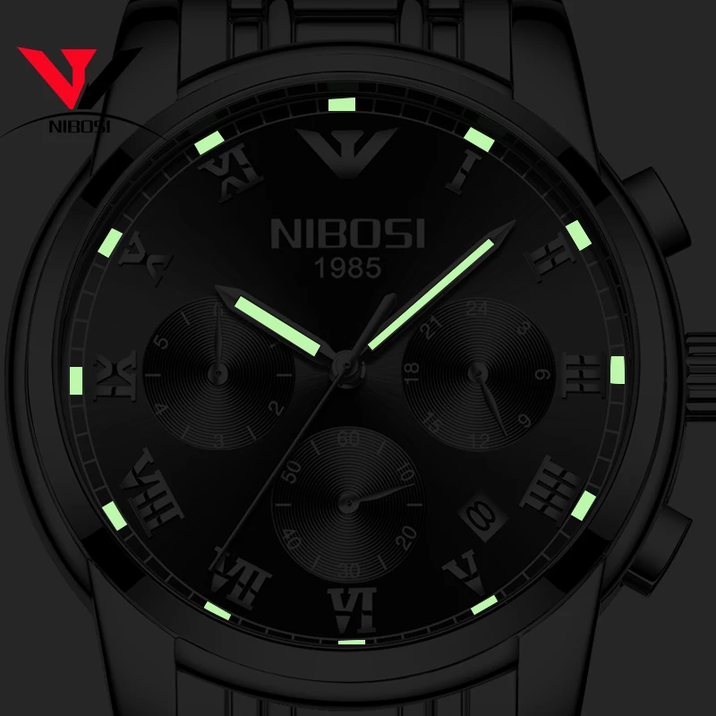 Relojes Hombre 2018 NIBOSI синие часы Лидирующий бренд роскошные стальные водонепроницаемые
