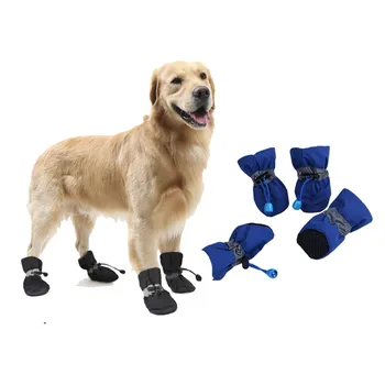 

4pcs/set Anti-Slip Pet Dog Shoes Winter Anti-slip Rain Snow Boots for Small Dogs Cats Waterproof Footwear Warm Dogs Socks Boots