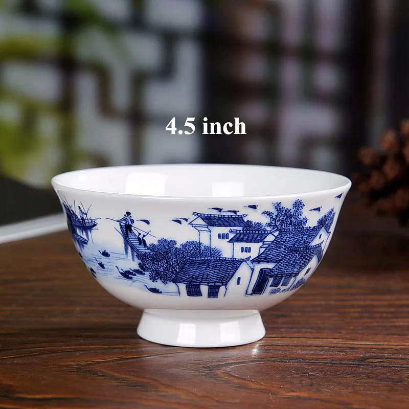 A(4.5 inch) 4,5/6 дюймов Цзиндэчжэнь керамика костяного фарфора рисовая чаша Китайская классическая маленькая суповая чаша пиалы для лапши рамен кухонные аксессуары для посуды - Цвет: A(4.5 inch)