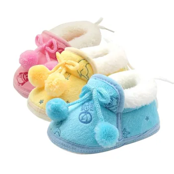 

WEIXINBUY 2Styles Sweet Newborn Baby Girls Princess Winter Boots First Walkers Soft Soled Infant Toddler Kids Girl Footwear Shoe