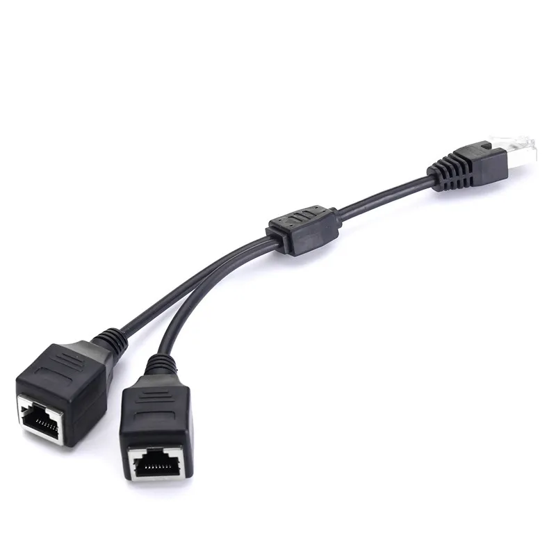 Лучшая цена Cat 5 LAN Ethernet RJ45 1 Папа два разъема адаптера соединительный кабель