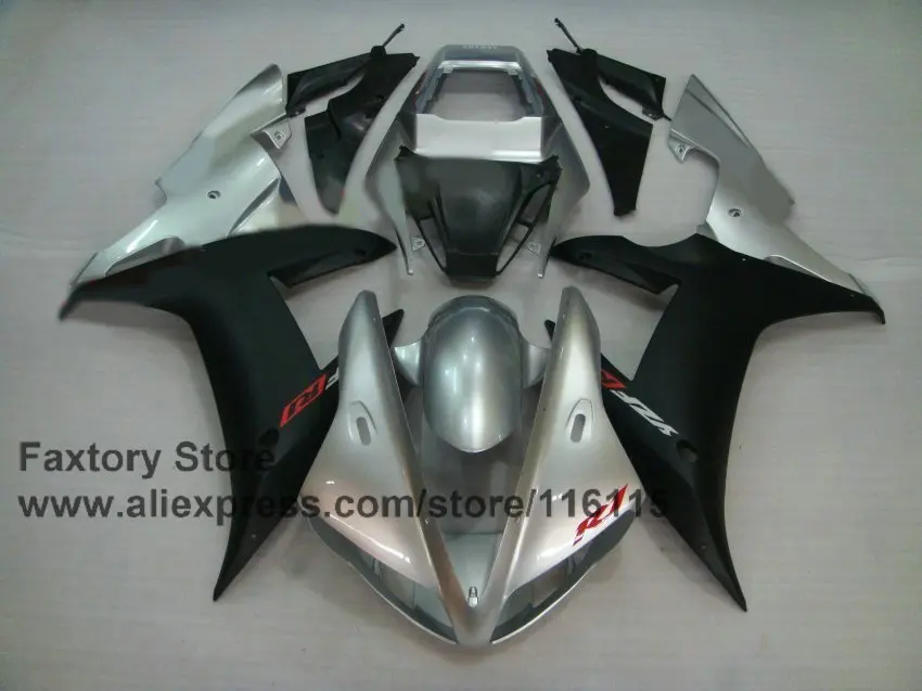 Изготовленные на заказ Обтекатели для YAMAHA YZF R1 2002 2003 02 03 цвет черный серебристый ABS