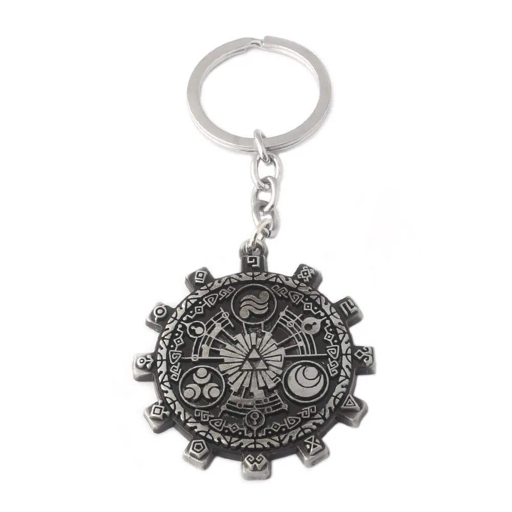 

The Legend of Zelda Gear Totems Keychain Triangle Vintage Crystal Key Chain Women Men Car Bag Keyring Jewelry