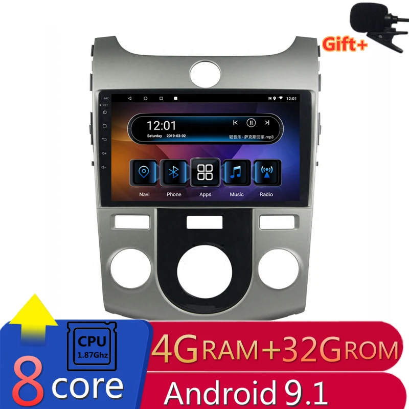 " 4G Оперативная память 8 ядра Android Автомобильная dvd-навигационная система для KIA Forte Cerato 2008 2009 2010-2012 аудио для стерео-Радио автомобильной wifi-роутер