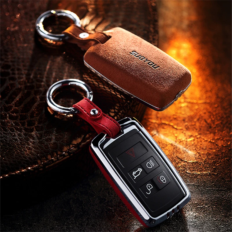 

Suede Fur Car Key Case For Land Rover Range Rover Discovery5 Evoque Freelander 2 Jaguar XE XJ XJL XF C-X16 V12 For Jaguar E-Pace