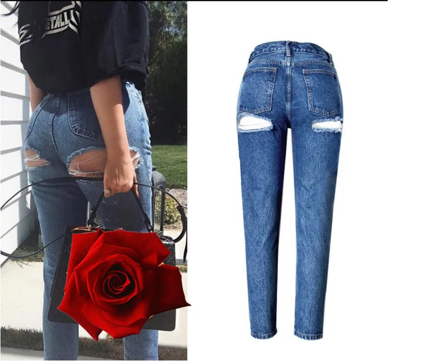 2017 новые сексуальные модные дамские хип-хоп джинсовые брюки рваные джинсы