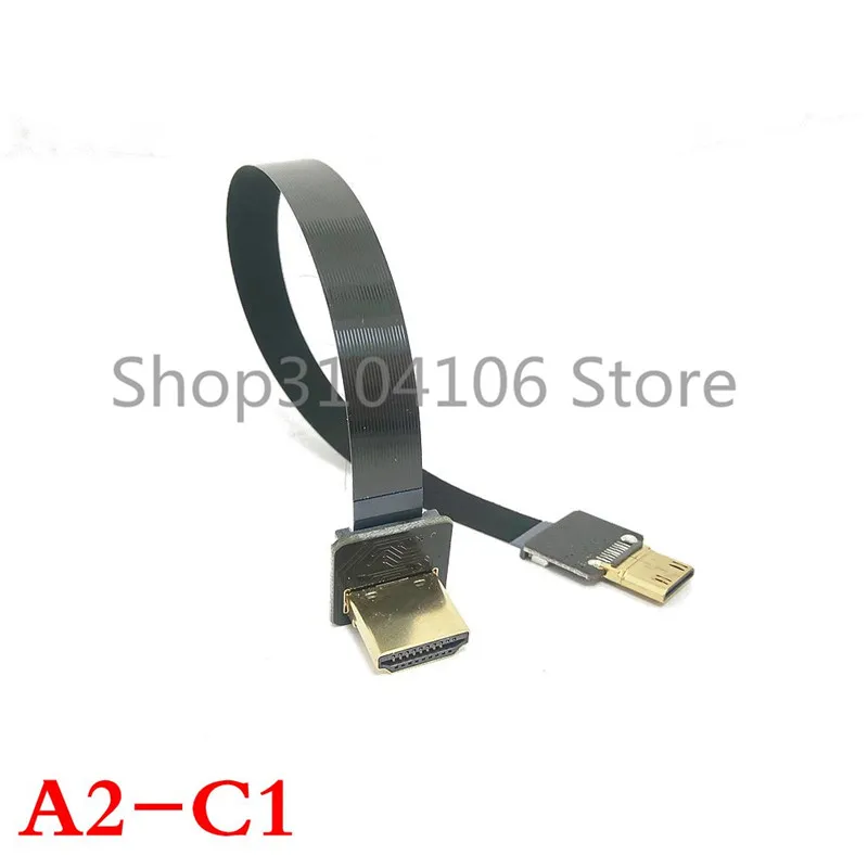 A2-C1 A2 FPV Micro HDMI мини HDMI градусов адаптер 5 см-100 см лента гибкой печатной платы плоский кабель HDMI шаг 20pin для аэрофотосъемка - Цвет: A2-C1