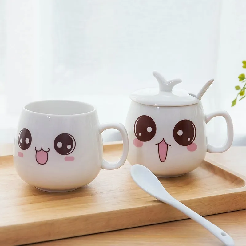 

Modern simplicity Creative Ceramic Mugs Cute Cartoon Face Expression Water Container Lover Coffee Mugs Travel cute mug gift