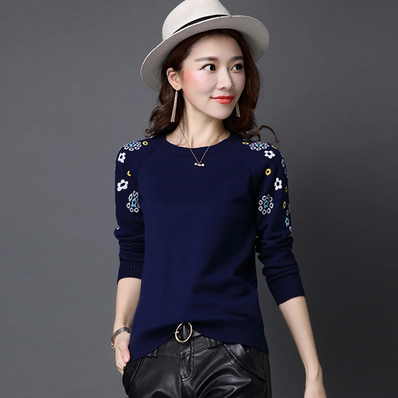 New Fashion 2017 Women Autumn Winter Sweater Pullovers Casual Warm Long Sleeve Female Knitted Sweaters Pullover Sweater Lady Sweaters