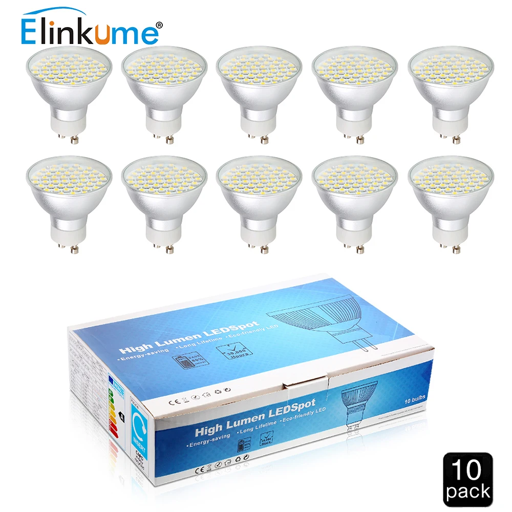 

GU10 5.5W 48 SMD 2835 LED Light Bulb Warm White replace halogen lamp AC 220V 10pcs for Home Lighting