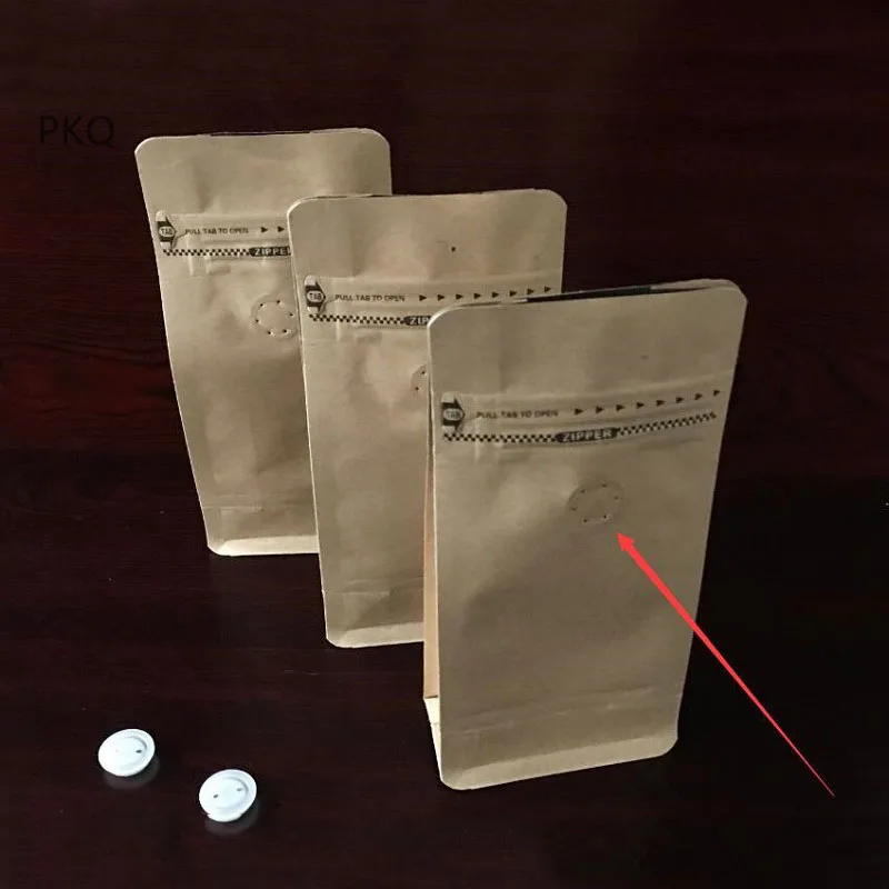 

10/20pcs - 1/4 Pounds Kraft Paper Zip Lock Packaging bag Coffee Beans Storage Bag With Valve One Side Blue Black With Zipper 5.3