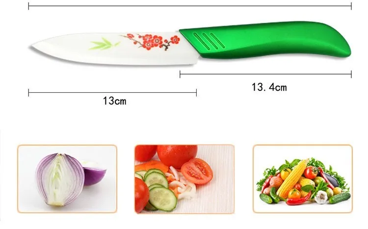 Новое поступление "+ 4"+ "+ 6"+ Овощечистка+ держатель для ножей набор керамических ножей Высокое качество кухонные ножи белое лезвие с рисунком