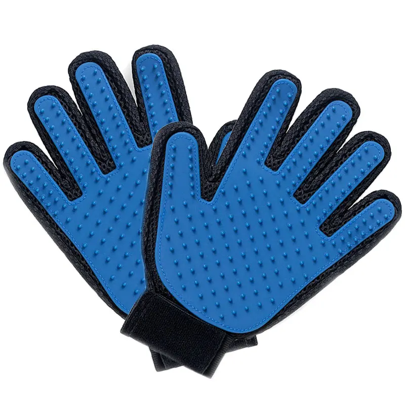 Goedkoop 2 Stks Hond Haar Borstel Handschoen Voor Kat Haar Handschoen Pet reiniging Massage Grooming Handschoen Kam Supply Vinger Reinigen Huisdier Borstel Handschoenen