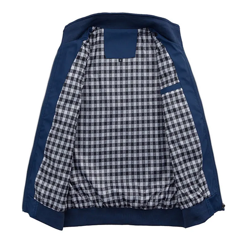 Мужская осенняя куртка на молнии Ребра рукавом Slim Fit плюс Размеры M 5XL пальто