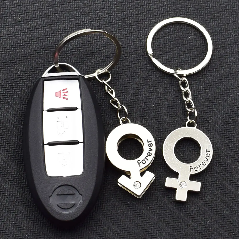 

ATOBABI Zinc Alloy Couple Key Chains Lovers Men+Women Symbol Car Key Rings Keychains For BMW x3 e83 Chevrolet Spark Smart Keys