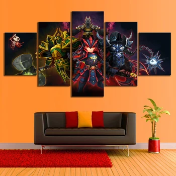 

Canvas Printed Poster Home Decor 5 Piece Summoners War Sky Arena Card Game Painting Wall Art Pictures Living Room Modular Frames