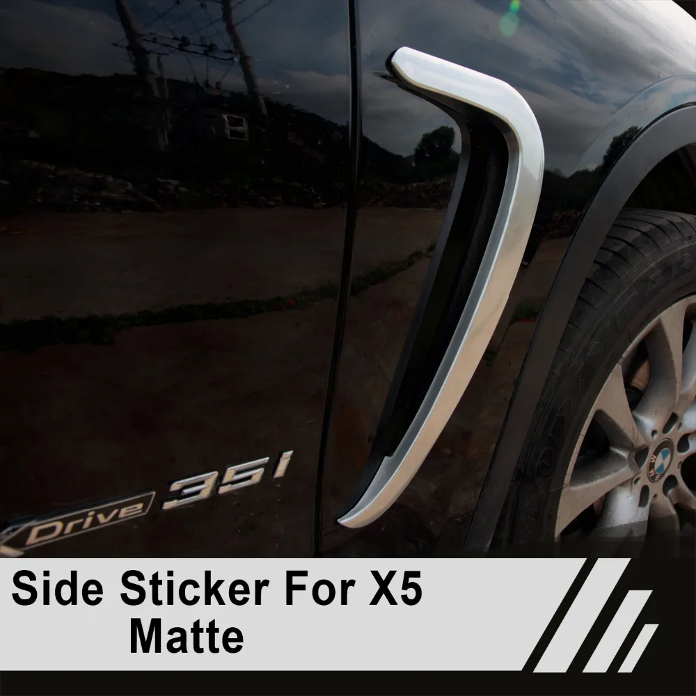 

ABS Chrome Side Wing Fender Air Guide Vents Frame Trim X Drive Styling Cover Sticker For BMW X5 F15 2014 2015 2016 Car styling
