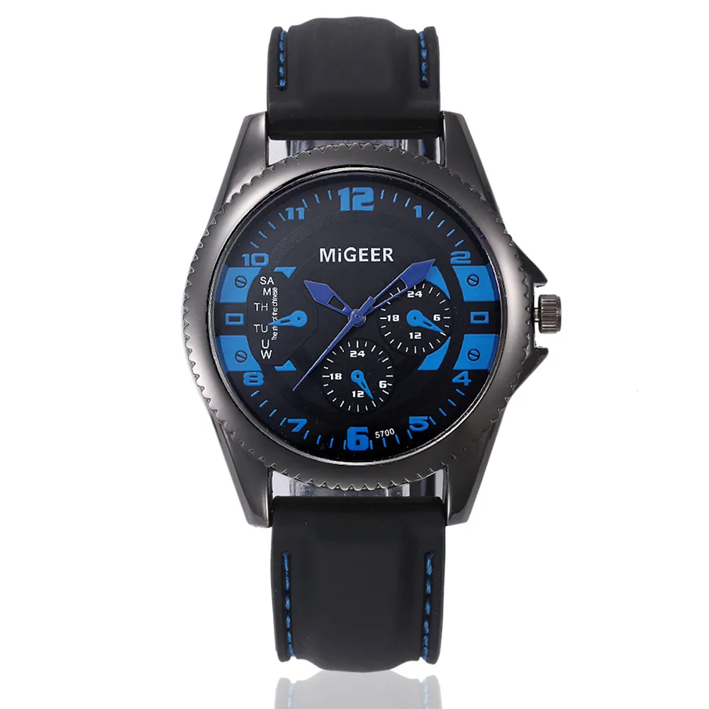 

Luxury Men Sport Watch bayan kol saati Silicone Strap Quartz Military Big Dial Watches Clock Male Relogio Masculino Hot Sale P40