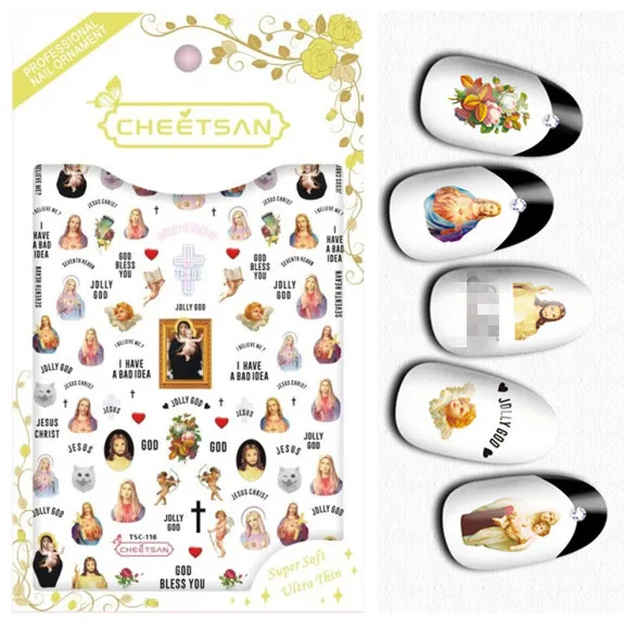TSC 116 Cheetsan бренд Иисус Дева Мария 2018 новейшие 3d Нейл арт переводные наклейки на