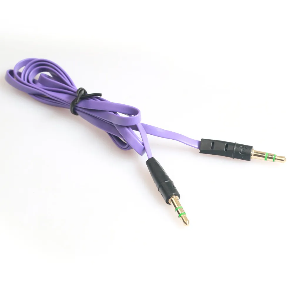 

3.5mm Auxiliary Cable Audio Cable Male To Male Flat Aux Cable 1m Multiple Colour For Music Audio