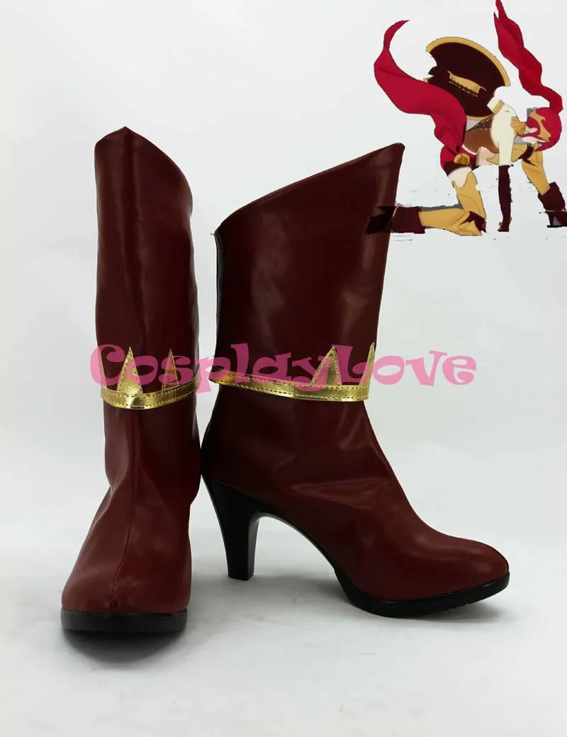 

Newest Custom Made Japanese Anime RWBY Pyrrha Nikos Cosplay Shoes Boots Hand Made For Christmas Halloween