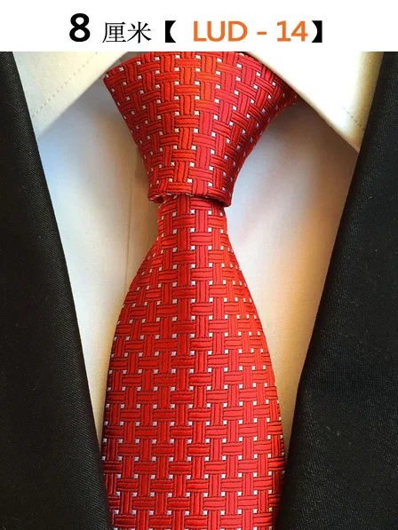 Модные мужские галстуки бизнес формальные свадебные галстуки 8 см 1200 иглы Полосатый плед Gravata полосатая рубашка Галстуки подарки для мужчин - Цвет: LUD-14