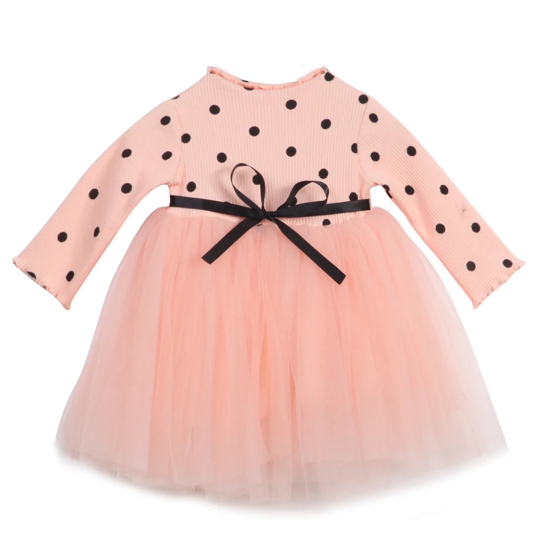 

2017 Newborn Kids Baby Girls Dresses Long Sleeve Knitting Dot Lace Tutu Tulle Dress Autumn Clothes Children Girl Dresses 0-4Y