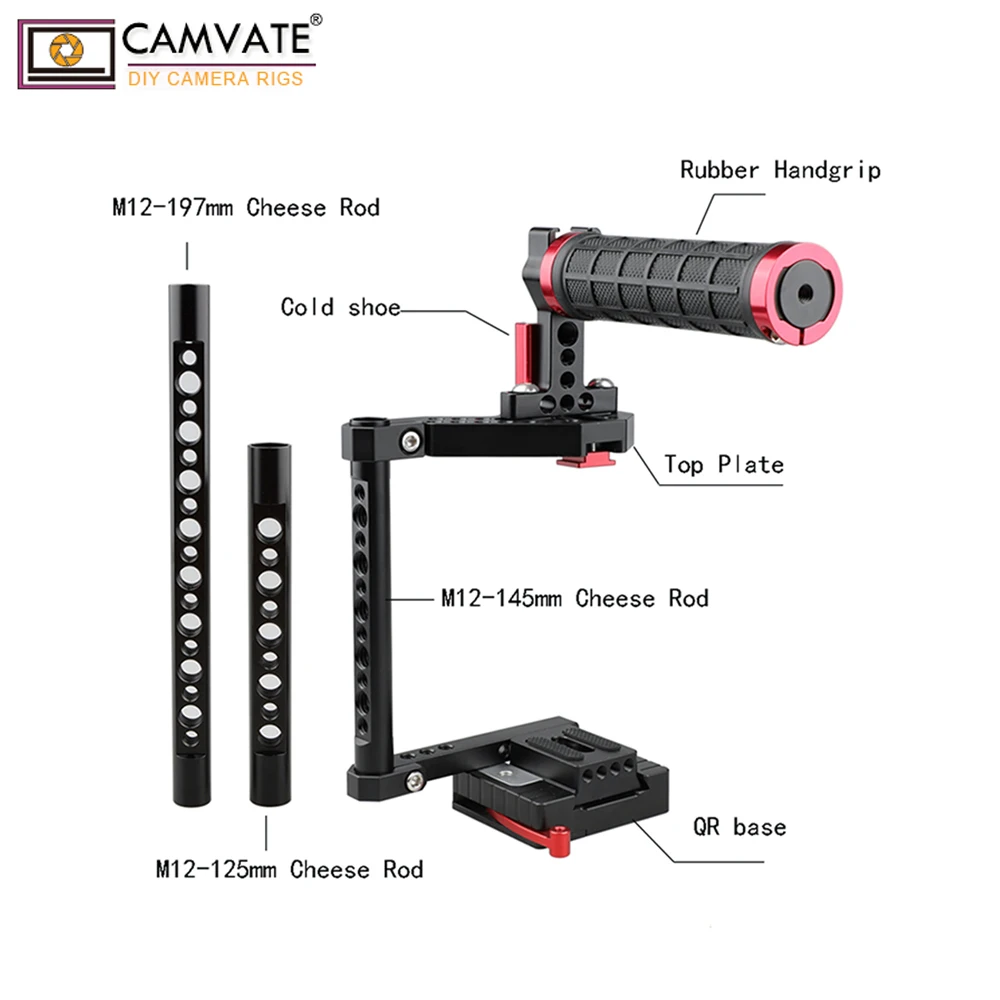 

CAMVATE DSLR Cage with Top Handle for 80D, GH5, D810, Fujifilm X-T2 C1574 camera photography accessories